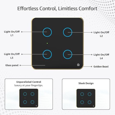 Smart Touch Switch Panel with 4 Switches | HomeMate